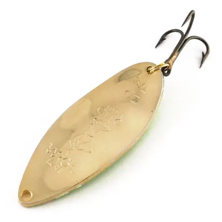 Vintage Seneca Little Cleo (Hula Girl), 3/4oz Gold / Green fishing spoon #13241