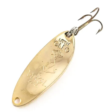 Vintage Seneca Little Cleo (Hula Girl), 1/3oz Gold fishing spoon #13242