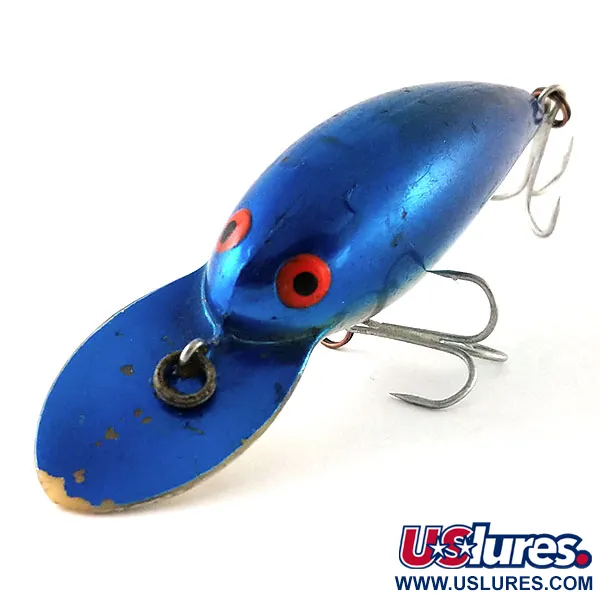 Vintage Bomber model 6A, 2/5oz Blue / Silver fishing lure #13275