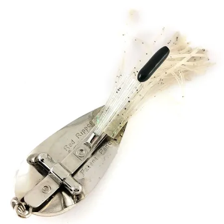 Vintage Nemire Lures Red Ripper, 2/5oz Nickel fishing spoon #13284