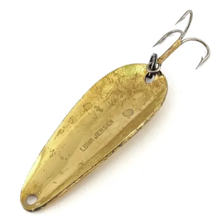 Vintage Luhr Jensen, 1/2oz Hammered Brass fishing spoon #13312
