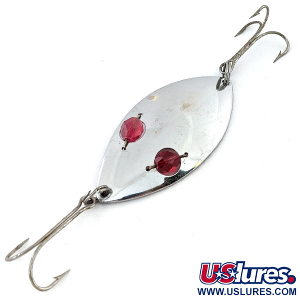 Vintage  Hofschneider Red Eye Wiggler , 1oz Nickel / Red Eyes fishing spoon #13315
