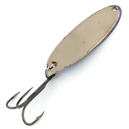 Vintage Acme Kastmaster, 3/4oz Nickel / purple fishing spoon #13325