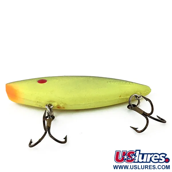 Vintage Norman N-Ticer UV, 3/8oz Chartreuse fishing lure #13337