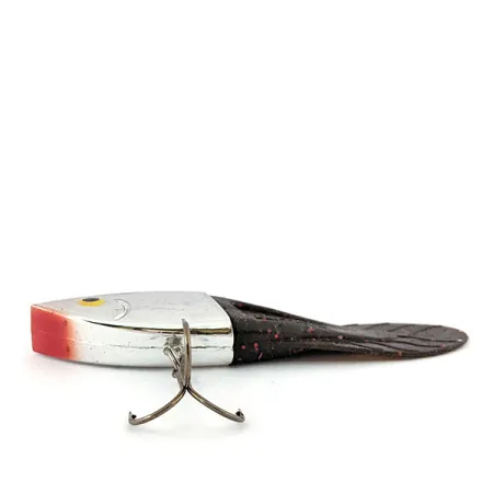 Vintage Berkley PowerBait Power Rattler (replaceable fin), 1/2oz Silver / Red tail fishing lure #13338
