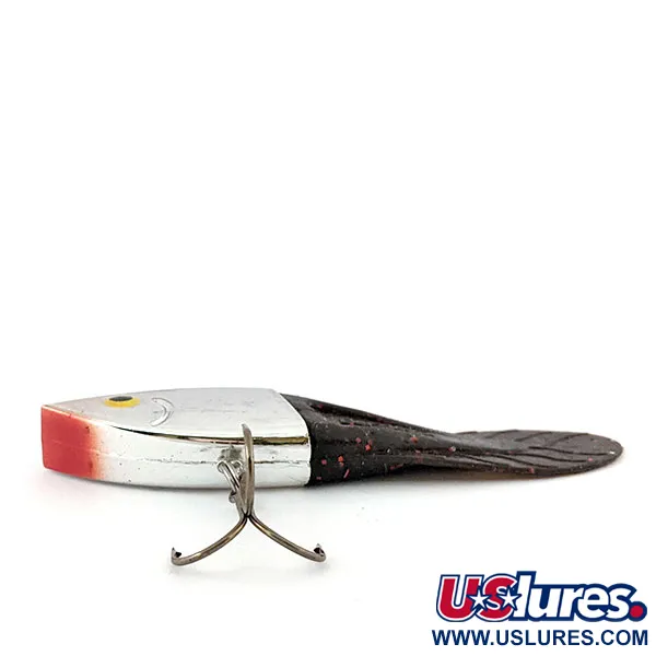 Vintage Berkley PowerBait Power Rattler (replaceable fin), 1/2oz Silver / Red tail fishing lure #13338