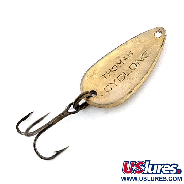 Vintage   Thomas Cyclone, 1/8oz Hammered Gold fishing spoon #13341