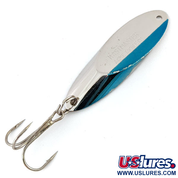 Vintage  Acme Kastmaster, 1oz Nickel / Blue fishing spoon #13356