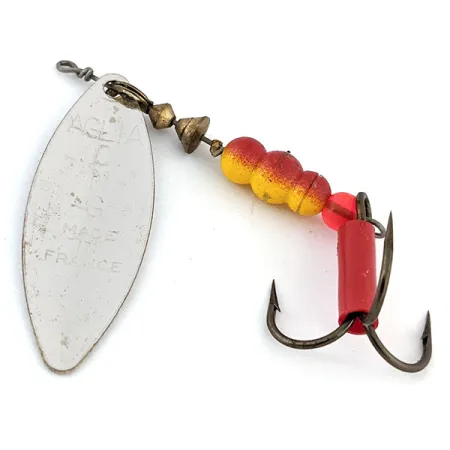 Vintage Mepps Aglia Long 3, 2/5oz Silver spinning lure #13359