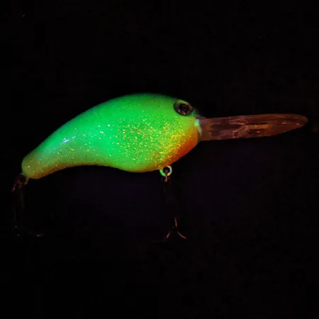 Vintage Strike King Pro Model 5XD, 2/3oz Chartreuse / Blue fishing lure #13412