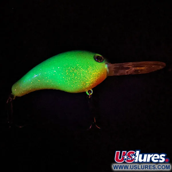 Vintage Strike King Pro Model 5XD, 2/3oz Chartreuse / Blue fishing lure #13412