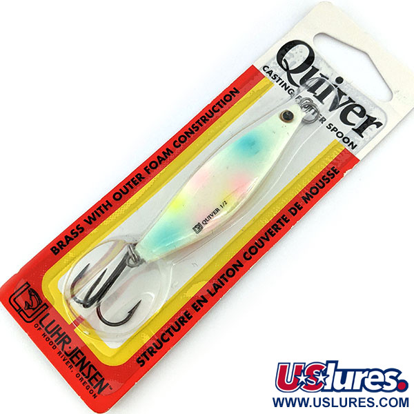   ​Luhr Jensen Quiver UV , 1/2oz Pearl UV Glow in UV light, Fluorescent fishing spoon #13421