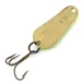 Vintage  Aeroplane Spinner Aero UV, 1/4oz Fluorescent Green / Brass fishing spoon #13429