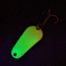 Vintage  Aeroplane Spinner Aero UV, 1/4oz Fluorescent Green / Brass fishing spoon #13429