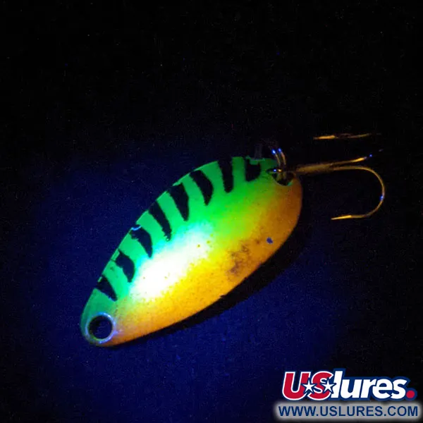 Vintage Acme Little Cleo, 3/16oz Fire Tiger fishing spoon #13438