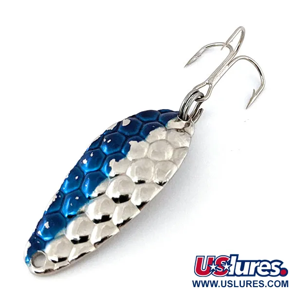 Vintage   Acme Little Cleo, 1/4oz Nickel / Blue fishing spoon #13439