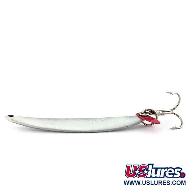 Vintage   Bay de Noc Swedish pimple #8, 1oz White Pearl fishing spoon #13444