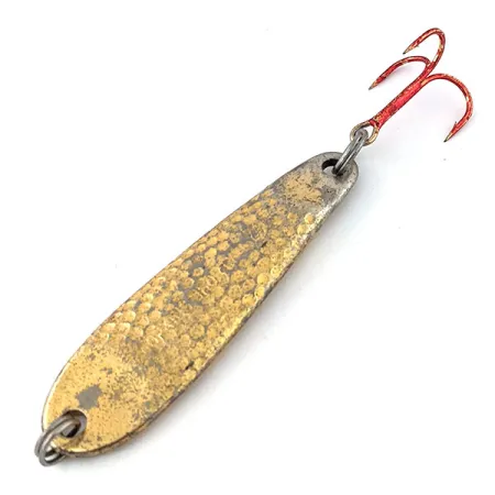 Vintage Hopkins Shorty 75 Jig Lure, 3/4oz Gold fishing spoon #13448