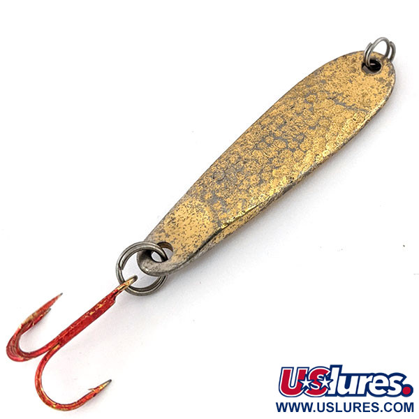 Vintage   Hopkins Shorty 75 Jig Lure, 3/4oz Gold fishing spoon #13448