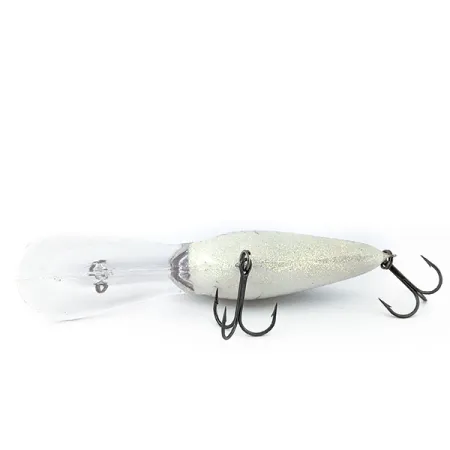 Vintage Norman DD22, 1oz White / Green / Glitter fishing lure #13455