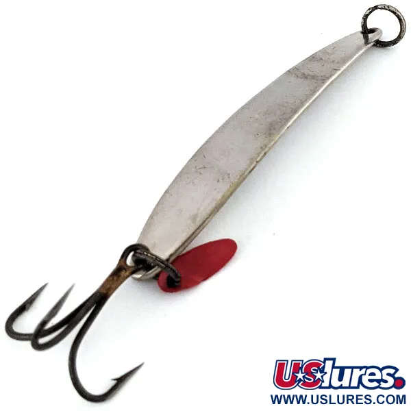 Vintage Bay de Noc Swedish pimple #8, 1oz Nickel fishing spoon #13457