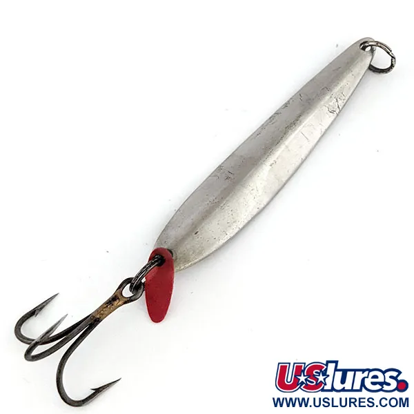 Vintage Bay de Noc Swedish pimple #8, 1oz Nickel fishing spoon #13457