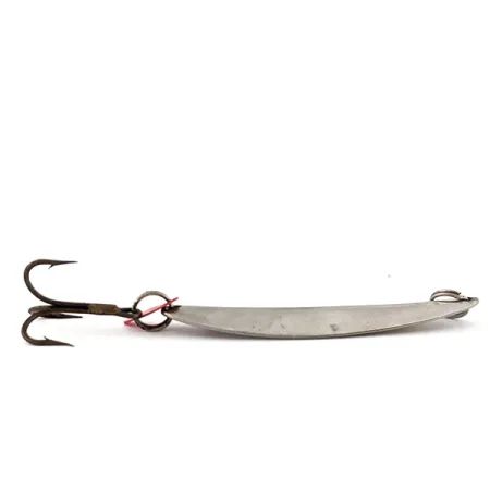Vintage Bay de Noc Swedish pimple #8, 1oz Nickel / Green / Red fishing spoon #13458