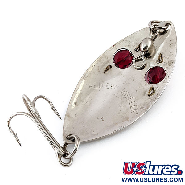 Vintage  Eppinger Red Eye Wiggler , 1oz Nickel / Red Eyes fishing spoon #13460