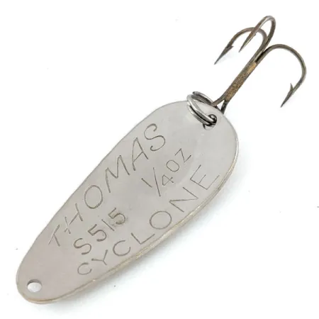 Vintage Thomas Cyclone, 1/4oz Silver fishing spoon #13469