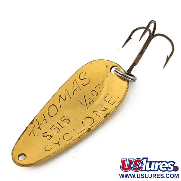 Vintage   Thomas Cyclone, 1/4oz Brass fishing spoon #13470