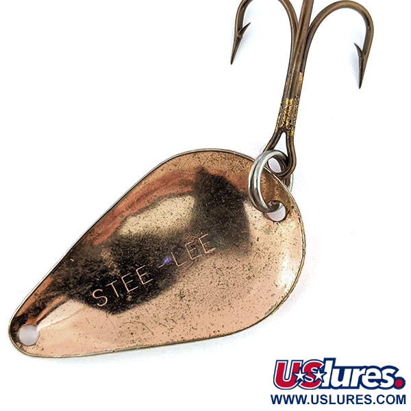 Vintage Acme Stee-Lee​, 1/2oz Hammered Copper fishing spoon #13476
