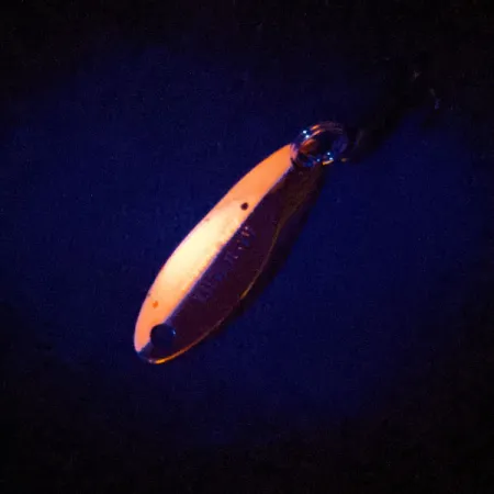 Vintage Acme Kastmaster UV, 3/32oz Nickel / Orange fishing spoon #13490