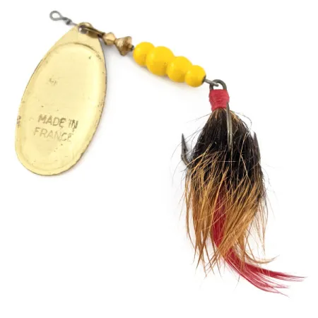 Vintage Mepps Aglia 5 Dressed (squirrel tail), 1/2oz Brown Trout spinning lure #13518