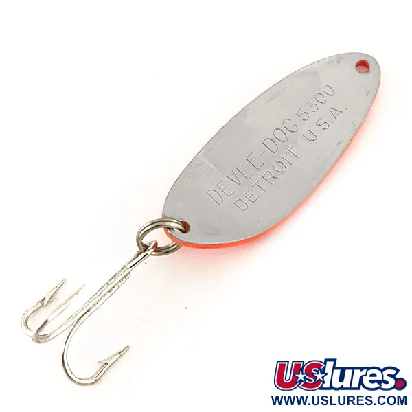 Vintage  Eppinger Dardevle Devle Dog 5300 UV, 1/3oz Red / Black / Nickel fishing spoon #13523