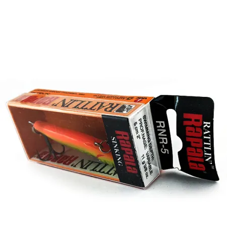 Rapala Rattl'n Rap RNR  05 UV, 2/5oz Fire tiger fishing lure #20213