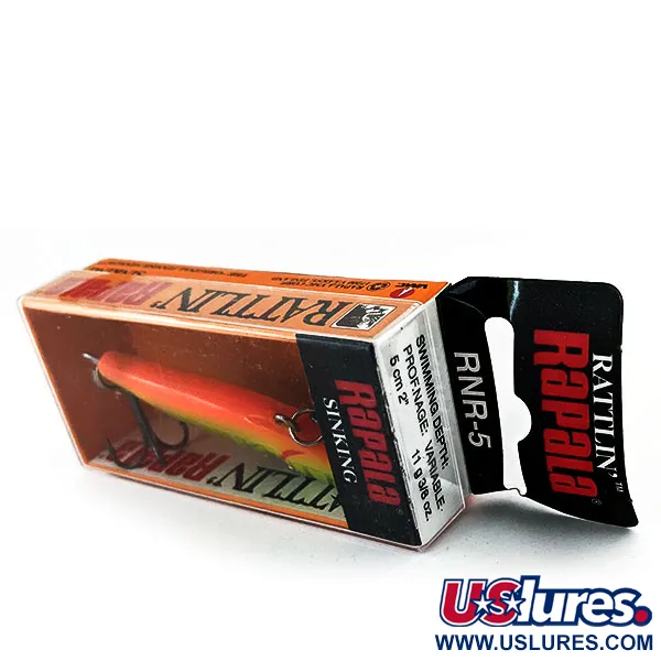   Rapala Rattl'n RAP 05 UV , 2/5oz Fire Tiger fishing lure #17140