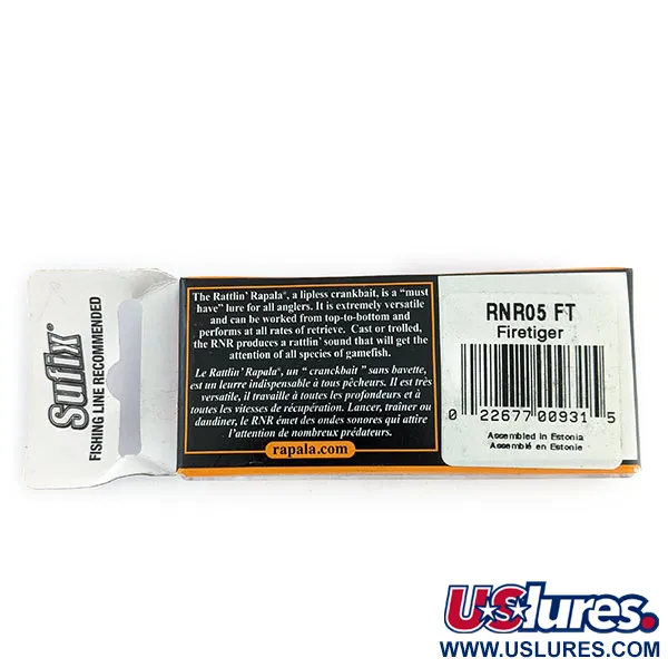   Rapala Rattl'n RAP 05 UV, 2/5oz Fire Tiger fishing lure #17026