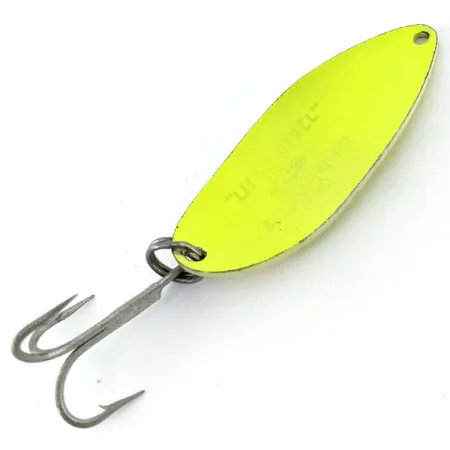 Vintage Luhr Jensen Little Jewel UV, 3/4oz Yellow fishing spoon #13541