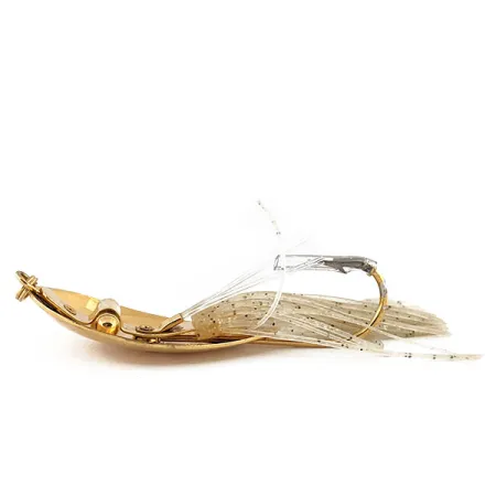 Vintage Nemire Lures Red Ripper with rattle​, 3/5oz Gold fishing spoon #13558