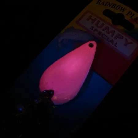​Rainbow Plastics Humpy Special UV, 1/2oz Fluorescent Pink Glow in UV light, Fluorescent fishing spoon #14583