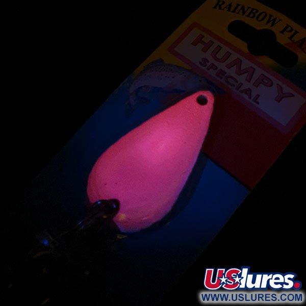   ​Rainbow Plastics Humpy Special UV, 1/2oz Pink UV Glow in UV light, Fluorescent fishing spoon #14423