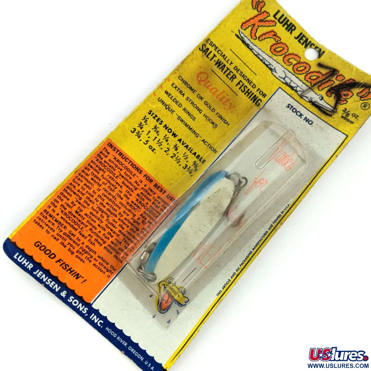 Luhr Jensen Krocodile #3 Glow, 1/2oz Blue / White Glow fishing