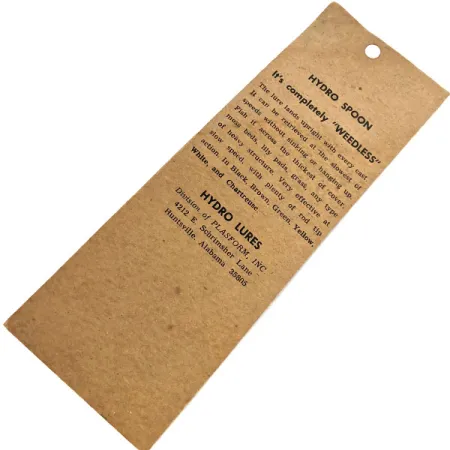 Hydro Lures ​Weedless Hydro Spoon, 2/5oz Brown / Green / Yellow fishing spoon #13571