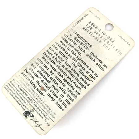 ​Luhr Jensen Shyster, 1/8oz Nickel / White / Black spinning lure #13577