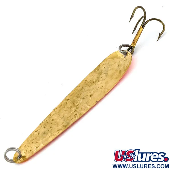 Vintage Acme Looter, 3/16oz Hammered Gold / Orange fishing spoon #13590