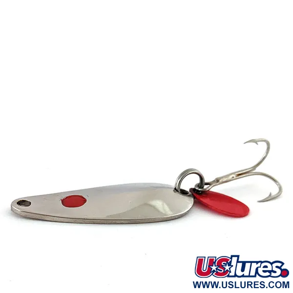 Vintage  Luhr Jensen ​Les Davis Hotrod, 2/5oz Nickel / Red fishing spoon #13592