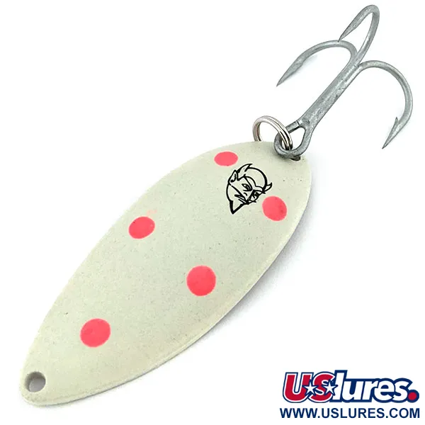 Vintage  Eppinger Dardevle Devle Dog Glow, 3/4oz White / Red fishing spoon #13593