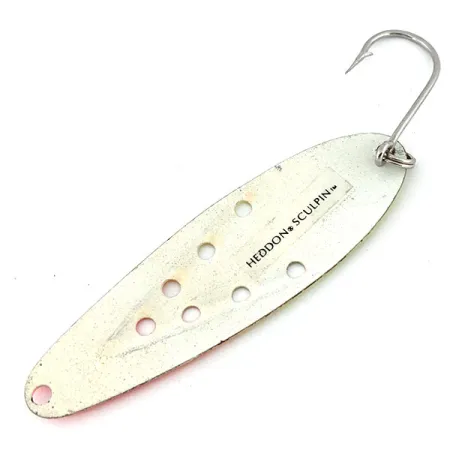 Vintage ​Heddon Sculpin UV , 1/4oz Yellow / Red / White fishing spoon #13595