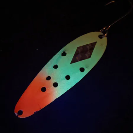 Vintage ​Heddon Sculpin UV , 1/4oz Yellow / Red / White fishing spoon #13595