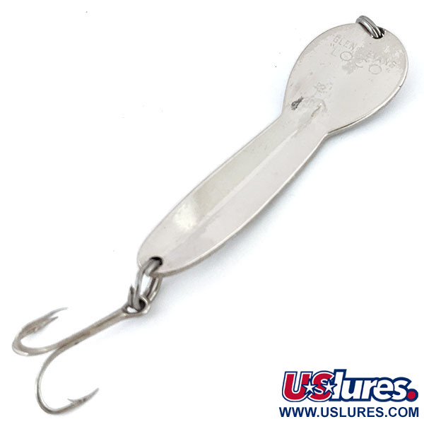 Vintage   Glen Evans Loco 4, 3/4oz White / Nickel fishing spoon #13599